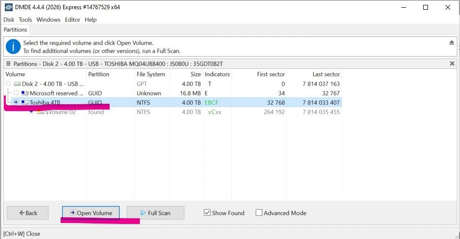 Printscreen obrazovky při použití software pro obnovu dat - DMDE - Disk Editor & Data Recovery Software | Pro web: radyzezivota.cz | Pro článek: Nefunkční harddisk po zapojení do TV: Jak na opravu pomocí SW a Správce disků