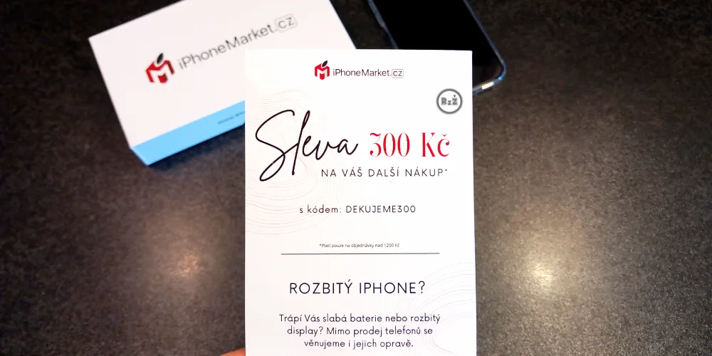 slevový kupón na další nákup | pro článek: Nákup iPhone | pro web: Rady ze života (radyzezivota.cz)