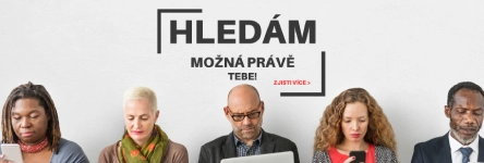 Banner s různými lidmi ve spodní části dělající různé aktivity jako čtení novin nebo mobilního telefonu v různém oblečení, různě staří, pohlaví, vzhled, zájem; aktivní v pozadí světle šedá barva s černým nápisem v rámečcích s textem Hledám možná právě tebe a call action Zjistit více > | Zdroj a úpravy na Canva.com | Pro článek/inzerci - hledám možná právě tebe! | Pro web: radyzezivota.cz