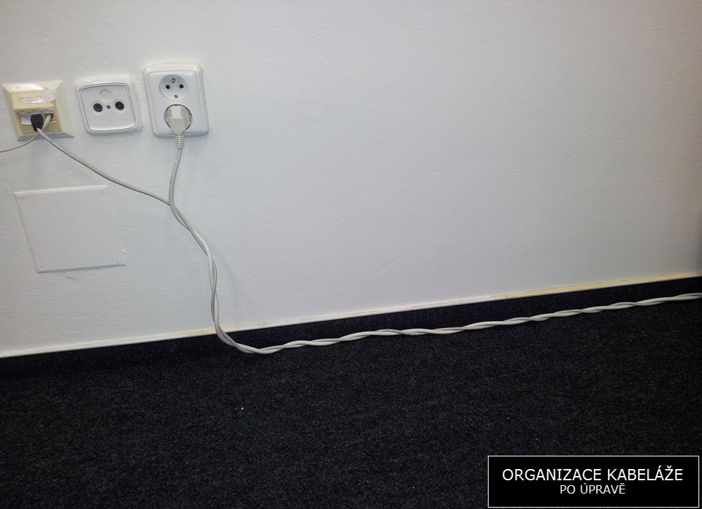 Foto: Kabely po úpravě | Organizace kabeláže
