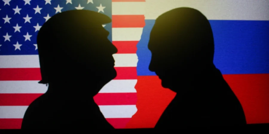 Silueta prezidenta Donalda Trumpa a prezidenta Vladimira Putina