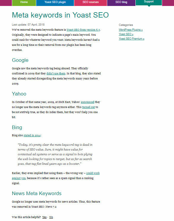 Plugin Yoast SEO | Ostatní klíčová slova | Vlastní zkušeností v roce 2018 | WordPress vyjádření společnosti, která vytvořila Plugin Yoast SEO